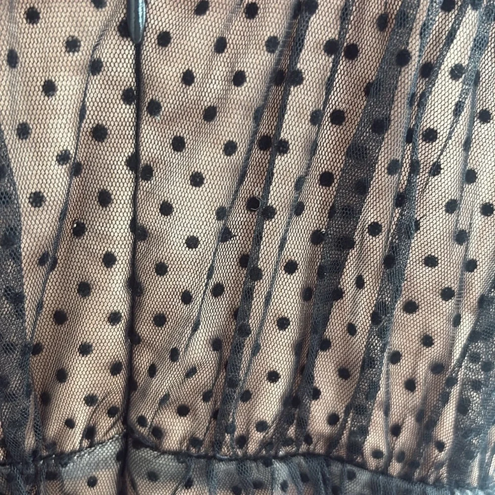 Anthropologie Black and Tan Polka Dot Dress
never worn. Runs big can fit size 6. - Picture 6 of 8